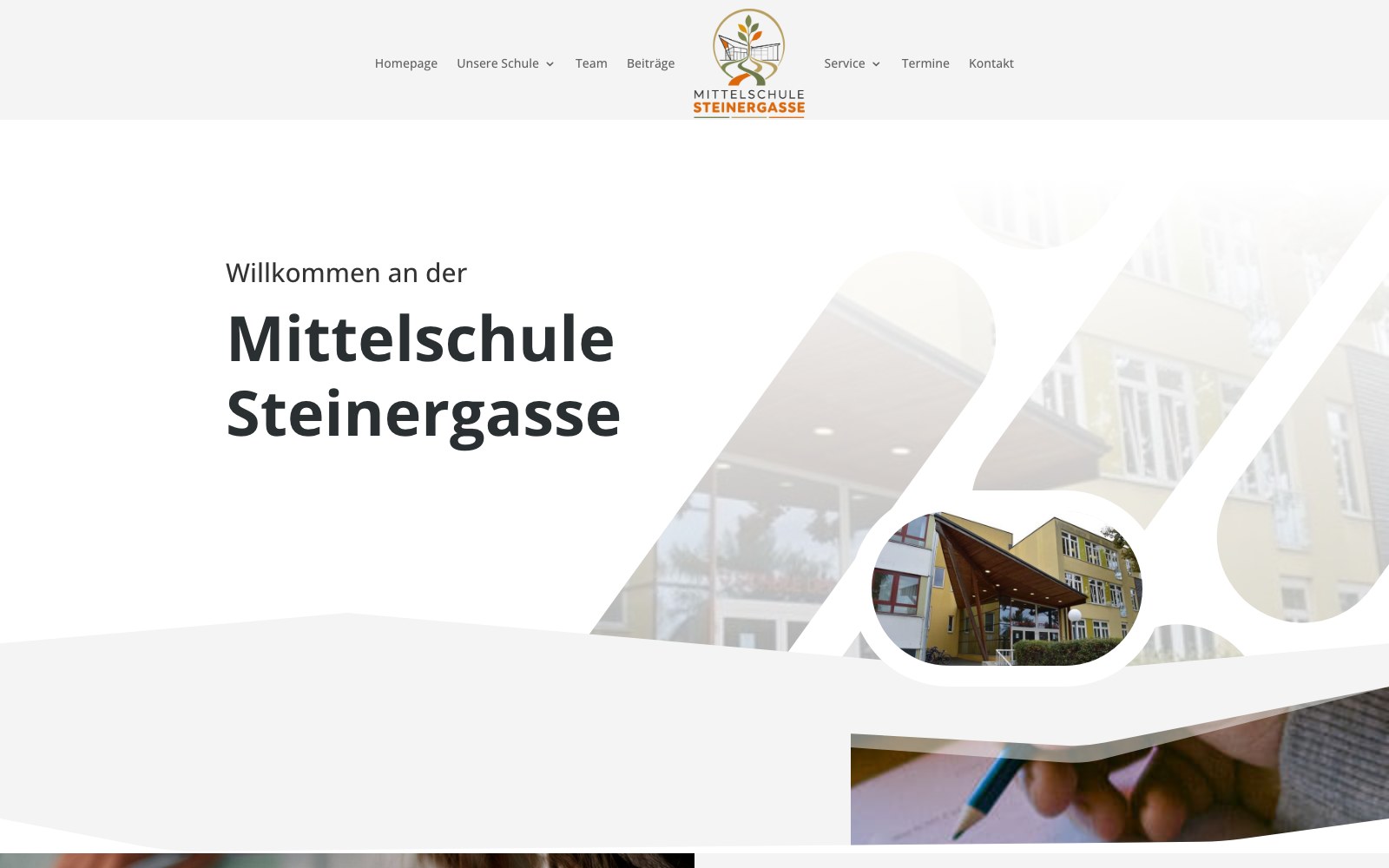 Screenshot der Website der Mittelschule Steinergasse